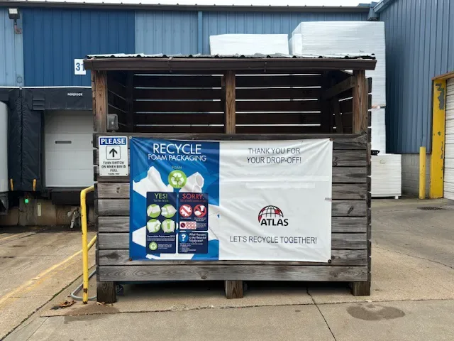 An Atlas recycling drop-off kiosk