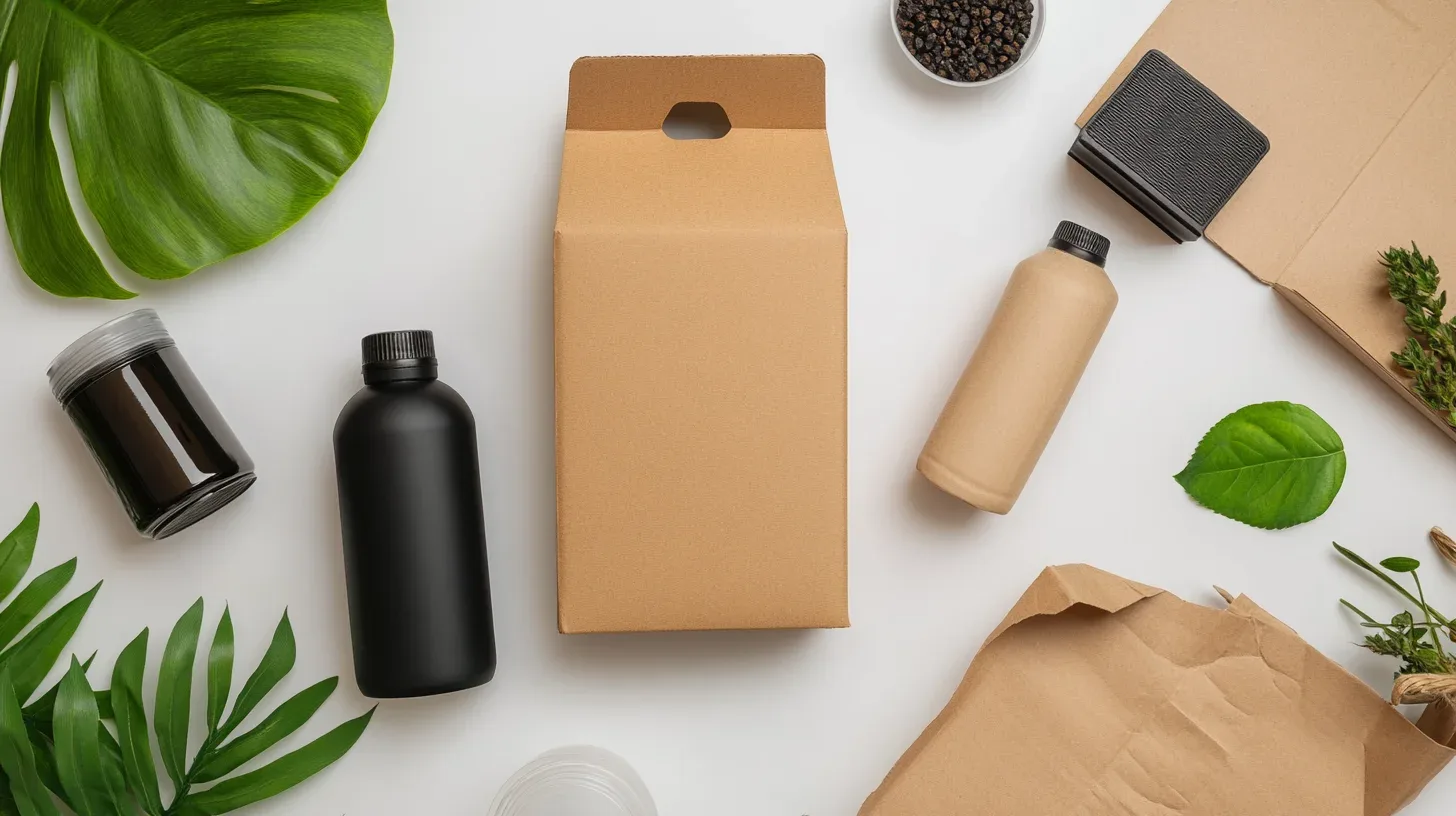 Bottles and package on table